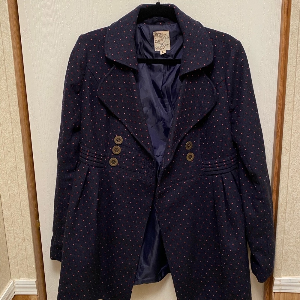 Women’s Navy and Orange Coat Size Large